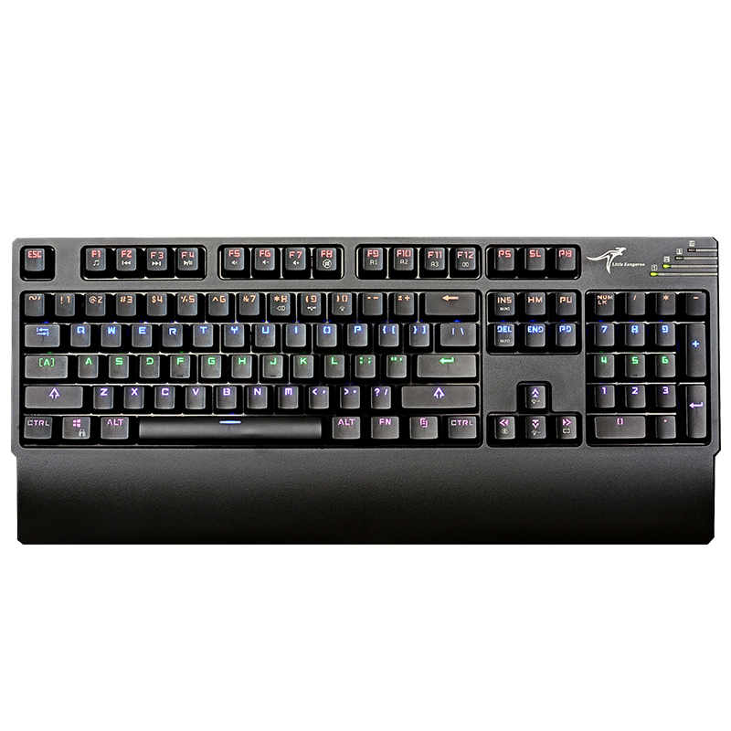 小袋鼠（XIAO DAI SHU）F17 键盘 凯华青轴104键机械含数字带托键盘游戏发光背光 白色