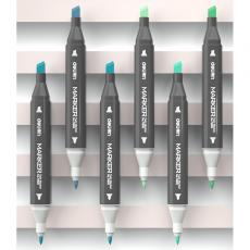 得力(deli)108色双头方杆马克笔套装 双头绘画彩笔手绘漫画笔 70800-108