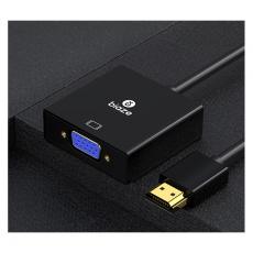 毕亚兹 HDMI转VGA线转换器 高清视频转接头适配器 投影仪线 ZH62-黑