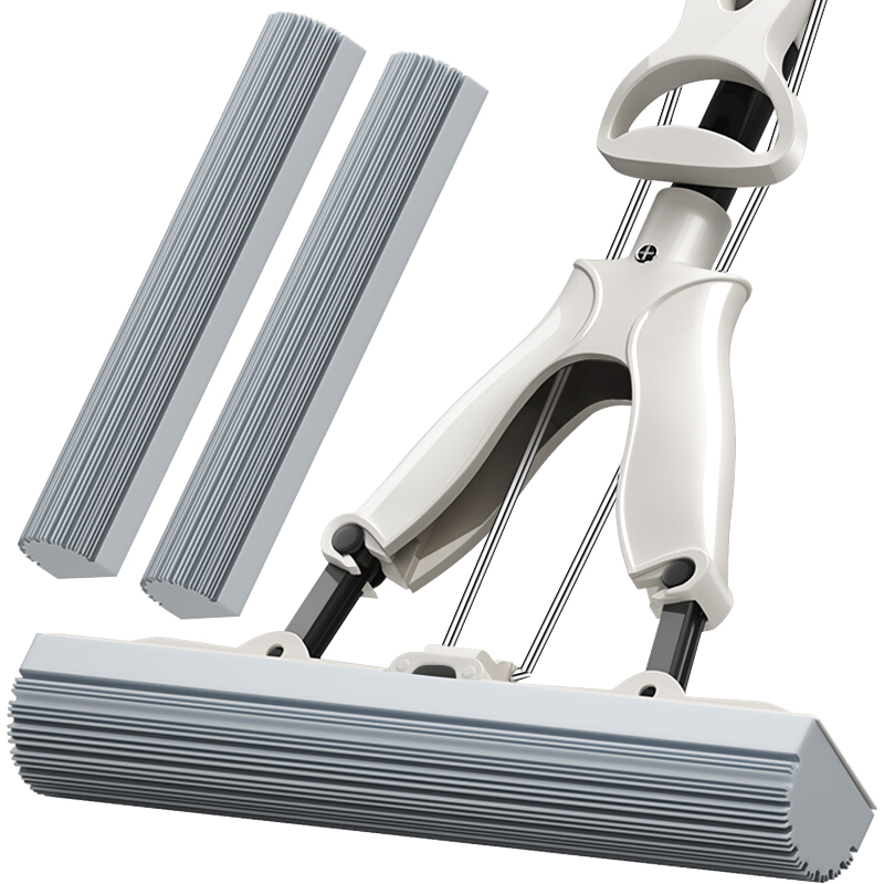 尔蓝（Airline）加长33cm对折式挤水可伸缩胶棉拖把 干湿两用拖把头